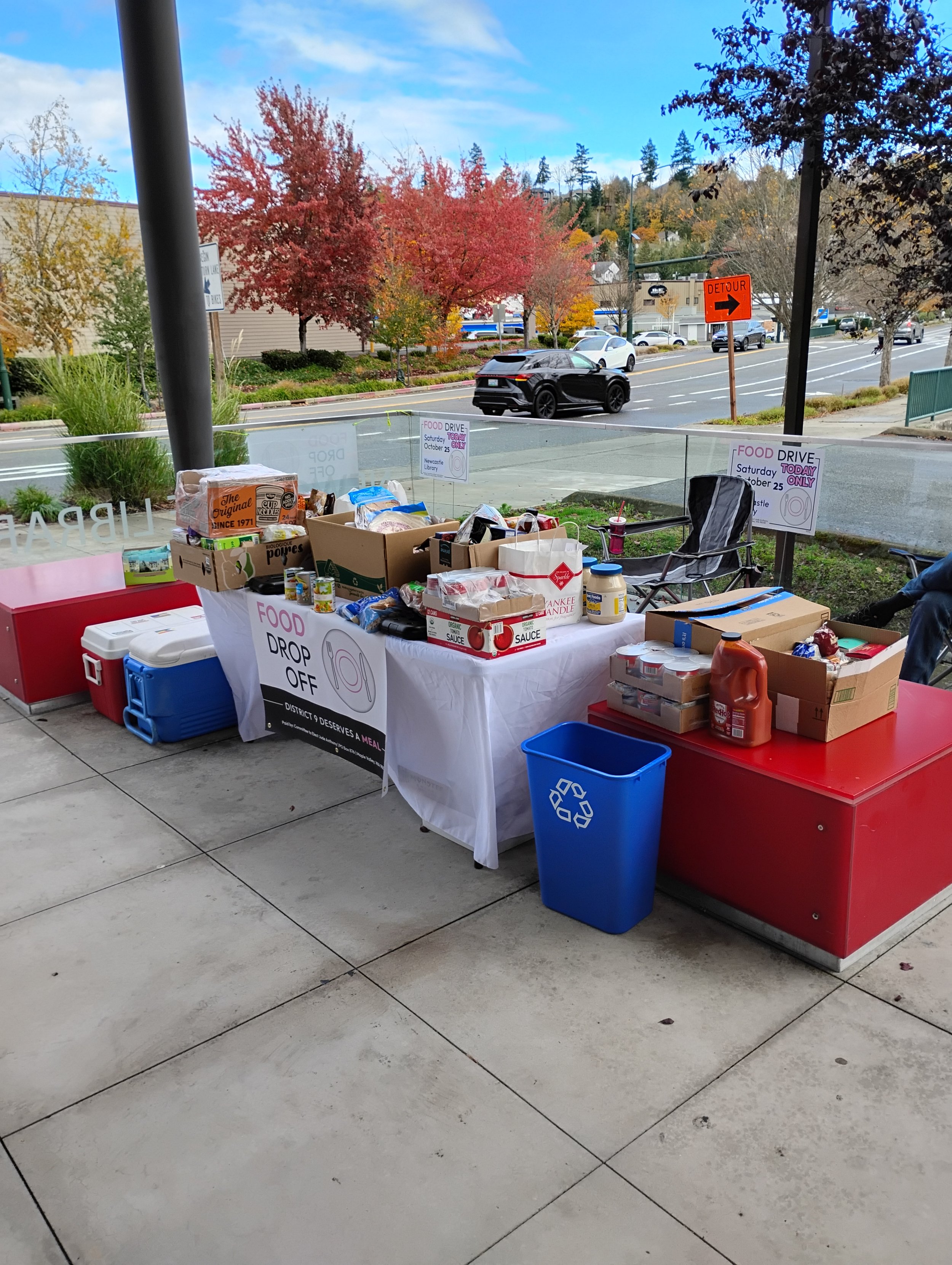 Newcastle Library drop-off after 3 hours